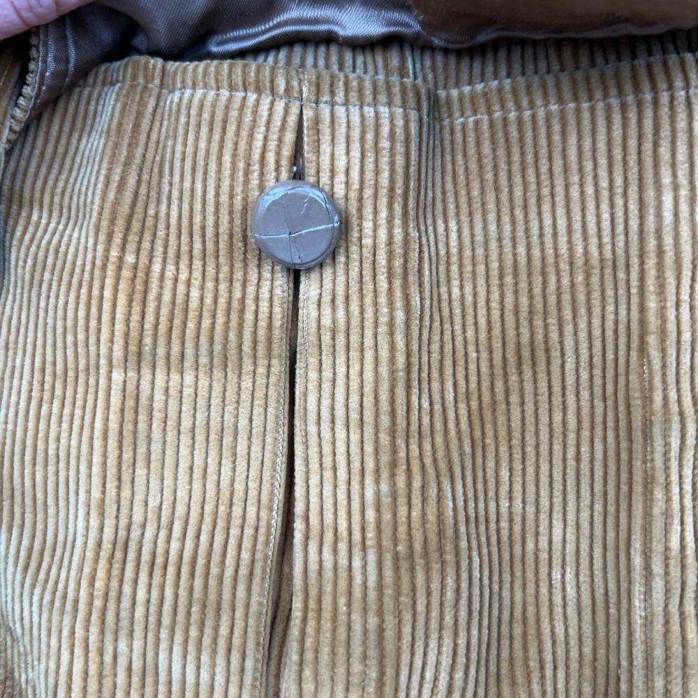 VTG‎ Europe Craft Mens Corduroy Blazer Tan Suede Elbow Patches 70s Sport Coat - Picture 7 of 16
